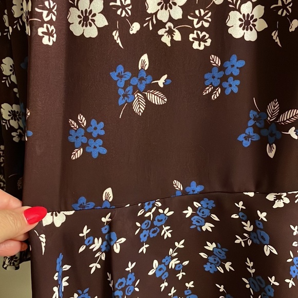 PARKER NYC Swing style dress / tunic Cordovan Acacia print teared bottom size SM - Picture 7 of 16